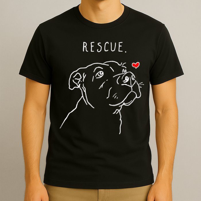 Rescue Dog, Pitbull Drawing, Rescue Mom, Adopt Don't Shop T-Shirt