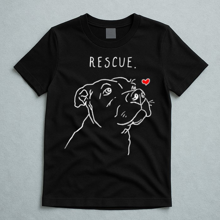 Rescue Dog, Pitbull Drawing, Rescue Mom, Adopt Don't Shop T-Shirt