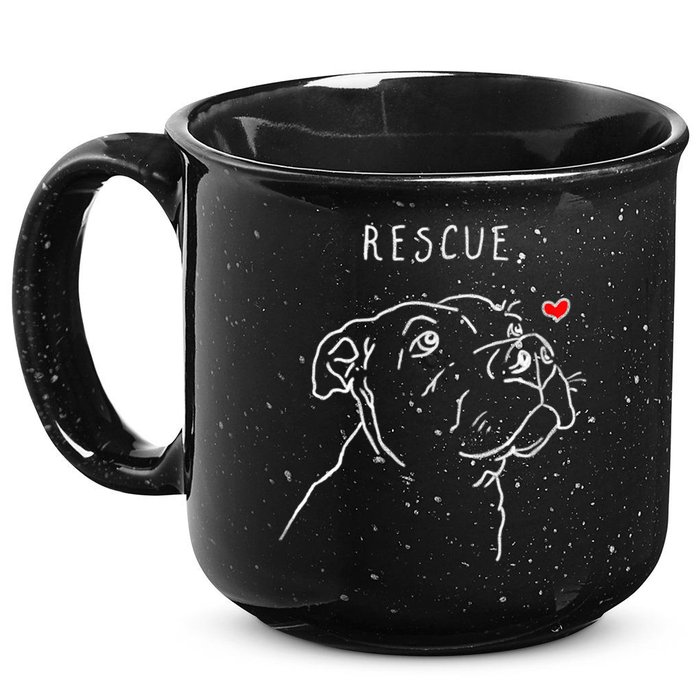 Rescue Dog, Pitbull Drawing, Rescue Mom, Adopt Don't Shop 15oz Campfire Ceramic Mug