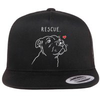 Rescue Dog, Pitbull Drawing, Rescue Mom, Adopt Don't Shop Flat Bill Trucker Hat