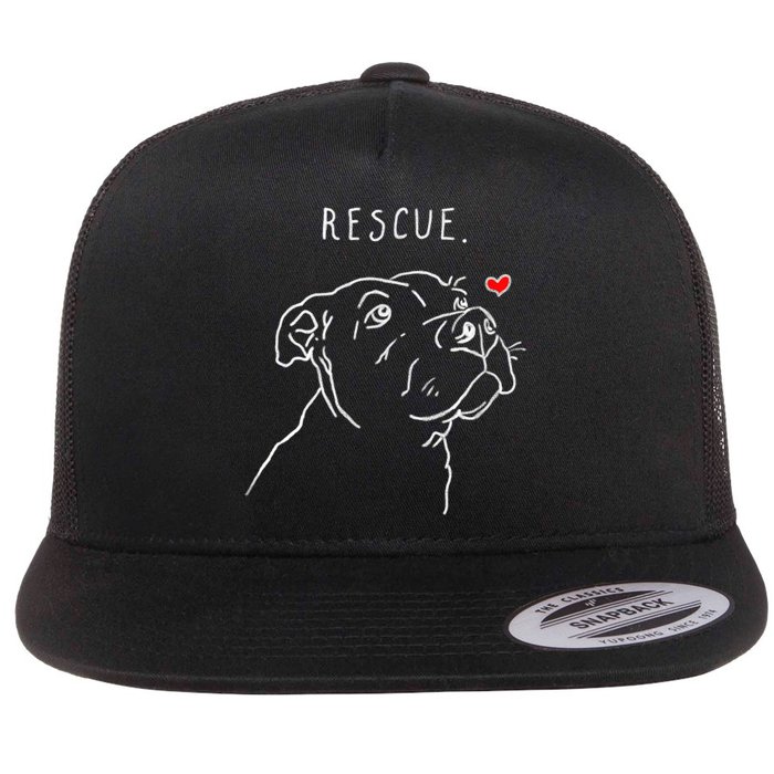 Rescue Dog, Pitbull Drawing, Rescue Mom, Adopt Don't Shop Flat Bill Trucker Hat
