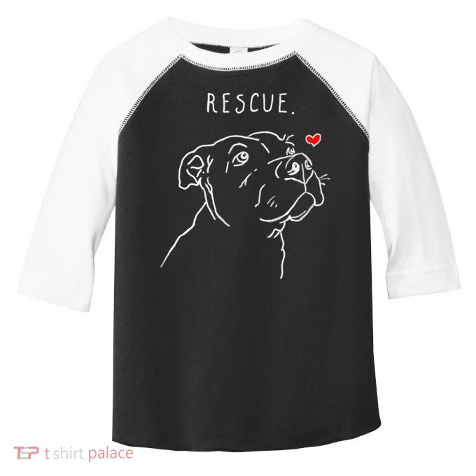 Rescue Dog, Pitbull Drawing, Rescue Mom, Adopt Don't Shop Toddler Fine Jersey T-Shirt