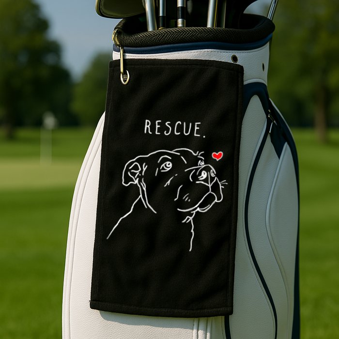 Rescue Dog, Pitbull Drawing, Rescue Mom, Adopt Don't Shop Golf Towel