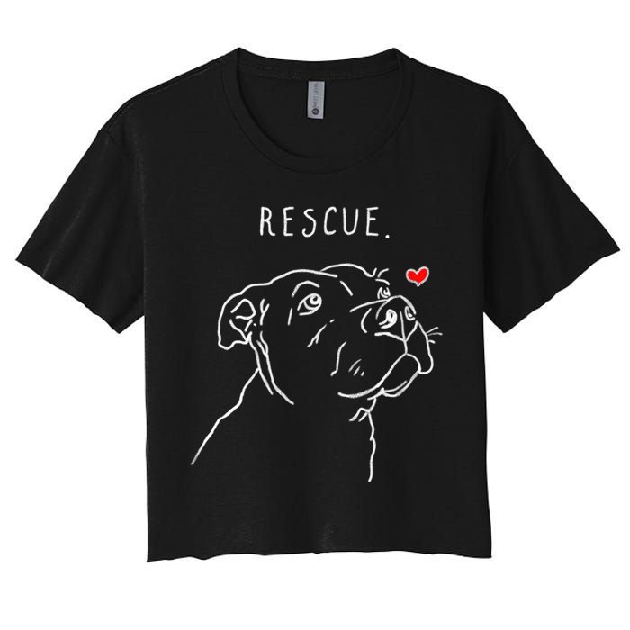 Rescue Dog, Pitbull Drawing, Rescue Mom, Adopt Don't Shop Women's Crop Top Tee