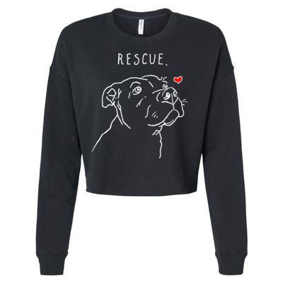 Rescue Dog, Pitbull Drawing, Rescue Mom, Adopt Don't Shop Cropped Pullover Crew
