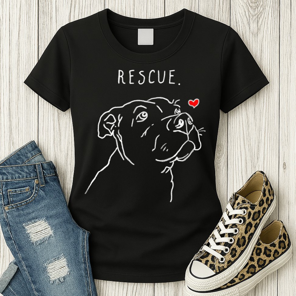 Rescue Dog, Pitbull Drawing, Rescue Mom, Adopt Don't Shop Womens T-Shirt