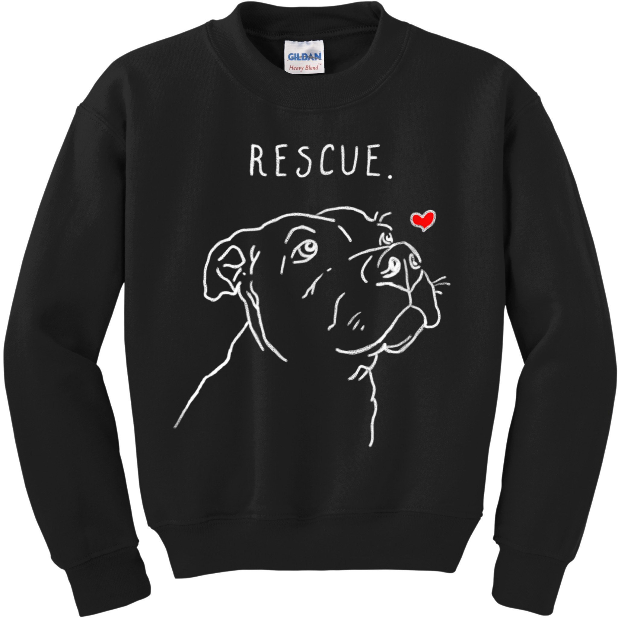 Rescue Dog, Pitbull Drawing, Rescue Mom, Adopt Don't Shop Kids Sweatshirt