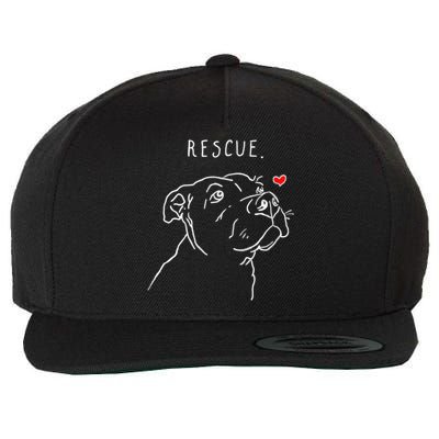 Rescue Dog, Pitbull Drawing, Rescue Mom, Adopt Don't Shop Wool Snapback Cap