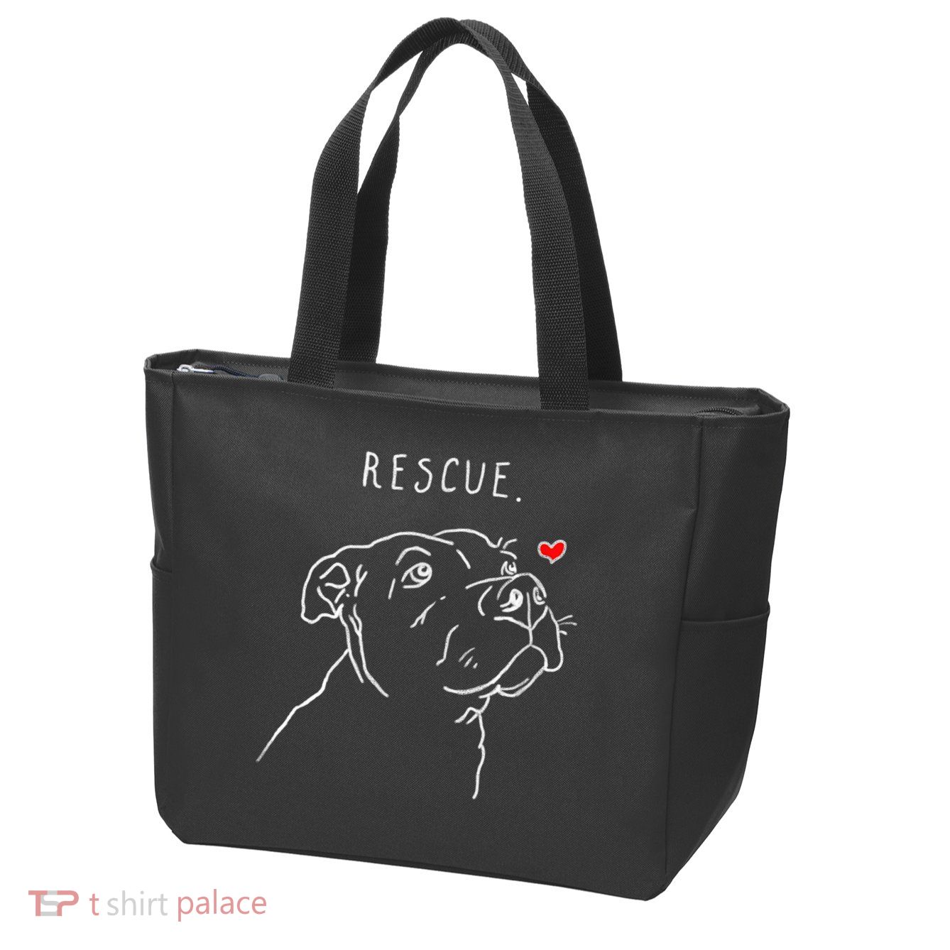 Rescue Dog, Pitbull Drawing, Rescue Mom, Adopt Don't Shop Zip Tote Bag