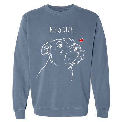 Rescue Dog, Pitbull Drawing, Rescue Mom, Adopt Don't Shop Garment-Dyed Sweatshirt