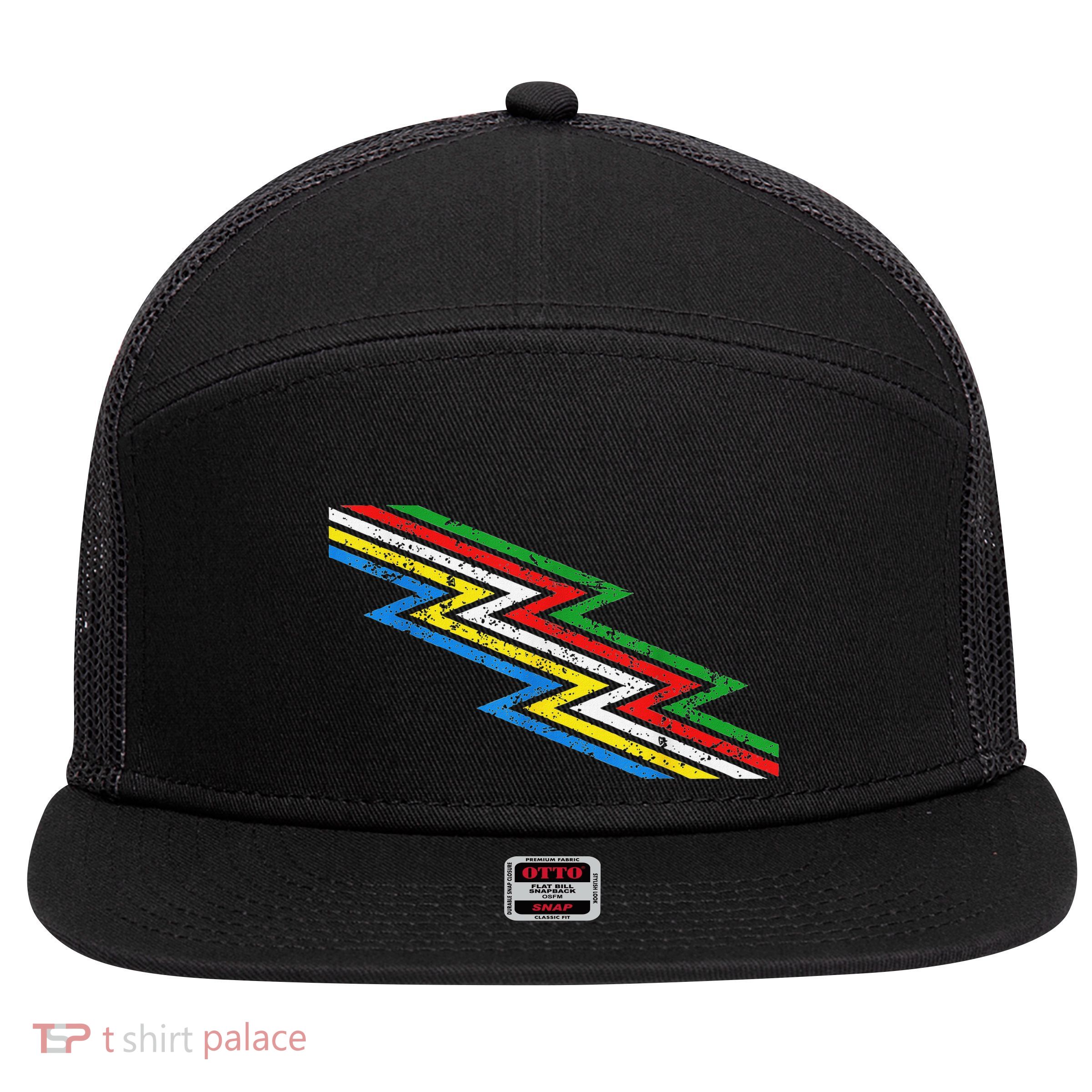 Retro Disability Pride Flag Awareness 7 Panel Mesh Trucker Snapback Hat
