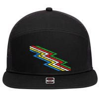 Retro Disability Pride Flag Awareness 7 Panel Mesh Trucker Snapback Hat