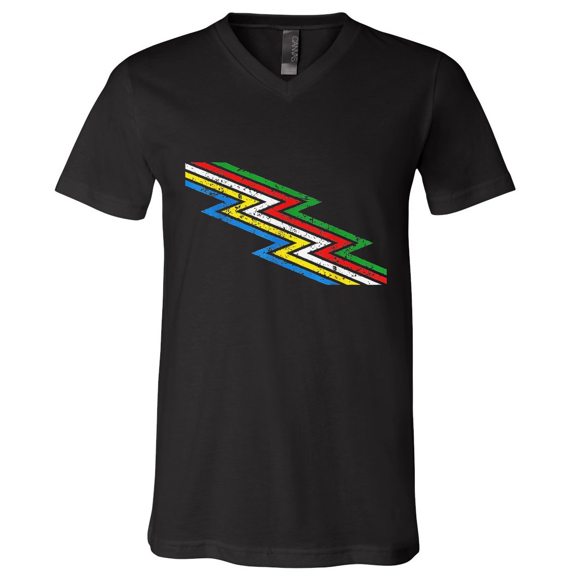 Retro Disability Pride Flag Awareness V-Neck T-Shirt