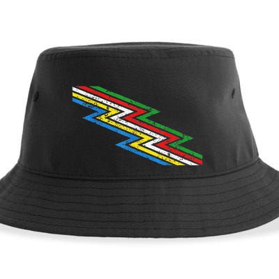 Retro Disability Pride Flag Awareness Sustainable Bucket Hat