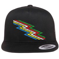 Retro Disability Pride Flag Awareness Flat Bill Trucker Hat