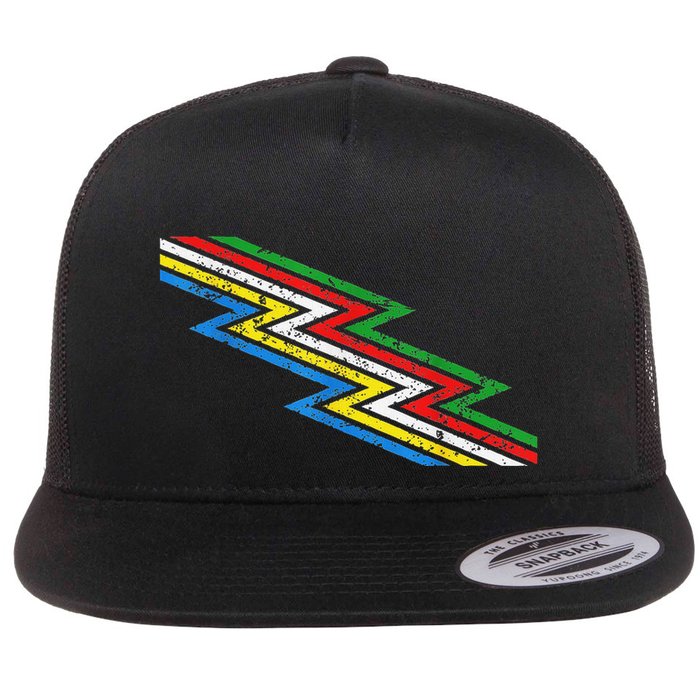 Retro Disability Pride Flag Awareness Flat Bill Trucker Hat