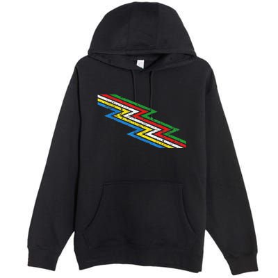 Retro Disability Pride Flag Awareness Premium Pullover Hoodie