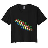 Retro Disability Pride Flag Awareness Women's Crop Top Tee