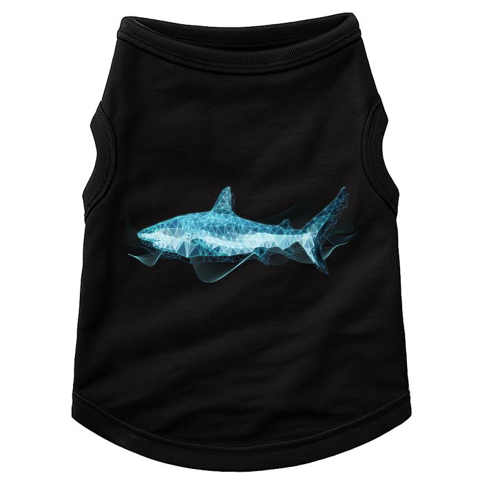 Retro Digital Polygon Shark Doggie Tank
