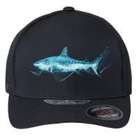 Retro Digital Polygon Shark Flexfit Unipanel Trucker Cap