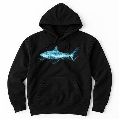 Retro Digital Polygon Shark Hoodie