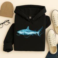 Retro Digital Polygon Shark Hoodie