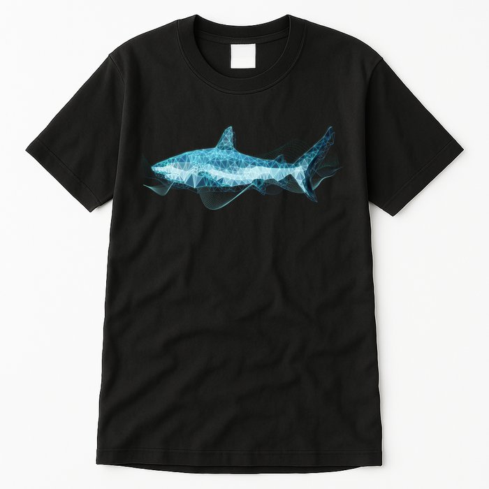 Retro Digital Polygon Shark Tall T-Shirt