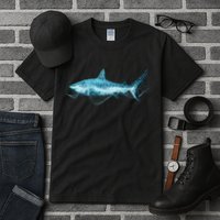 Retro Digital Polygon Shark Tall T-Shirt