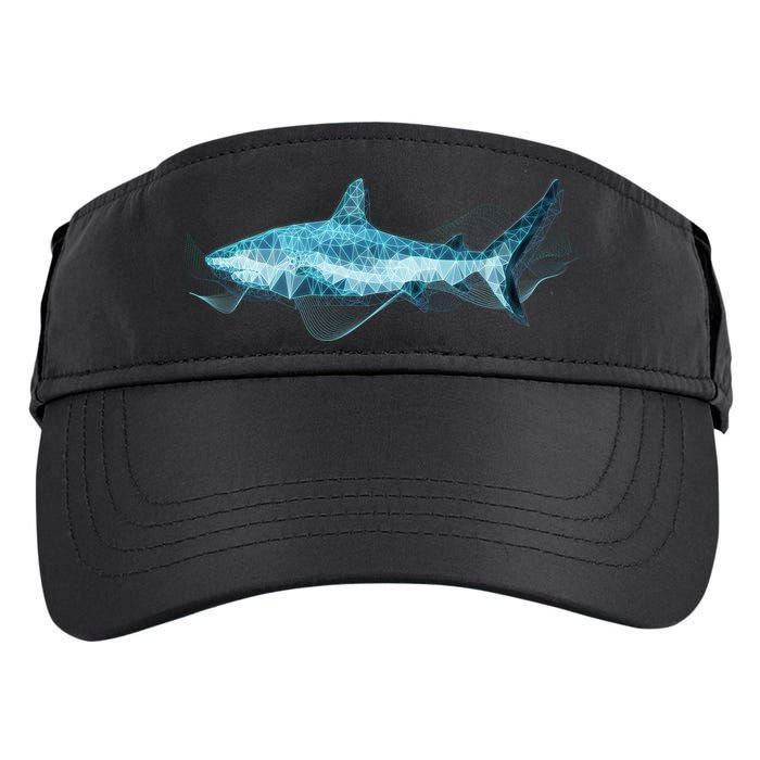 Retro Digital Polygon Shark Adult Drive Performance Visor