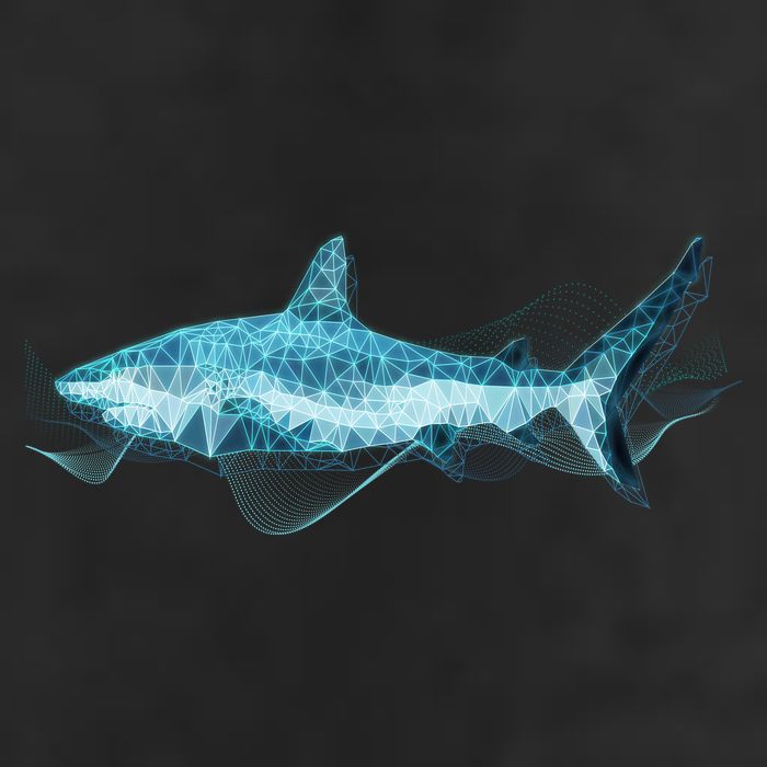 Retro Digital Polygon Shark Adult Drive Performance Visor