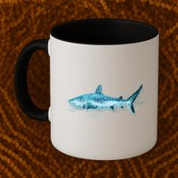 Retro Digital Polygon Shark Mug
