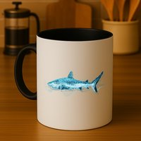 Retro Digital Polygon Shark Mug