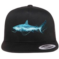 Retro Digital Polygon Shark Flat Bill Trucker Hat