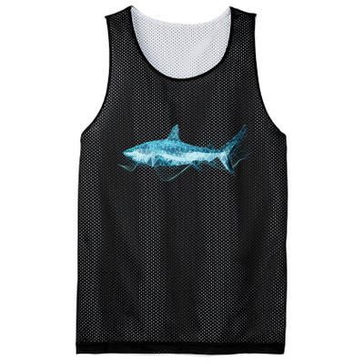 Retro Digital Polygon Shark Mesh Reversible Basketball Jersey Tank