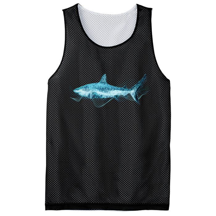 Retro Digital Polygon Shark Mesh Reversible Basketball Jersey Tank