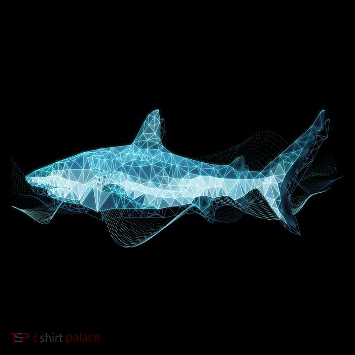 Retro Digital Polygon Shark Youth Performance Sprint T-Shirt