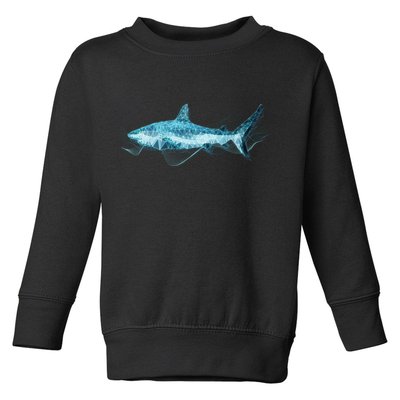 Retro Digital Polygon Shark Toddler Sweatshirt
