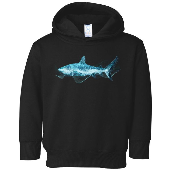 Retro Digital Polygon Shark Toddler Hoodie
