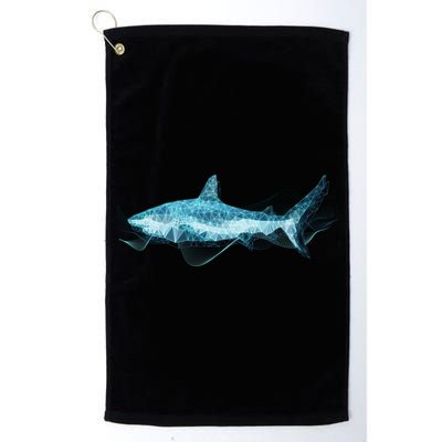 Retro Digital Polygon Shark Golf Towel