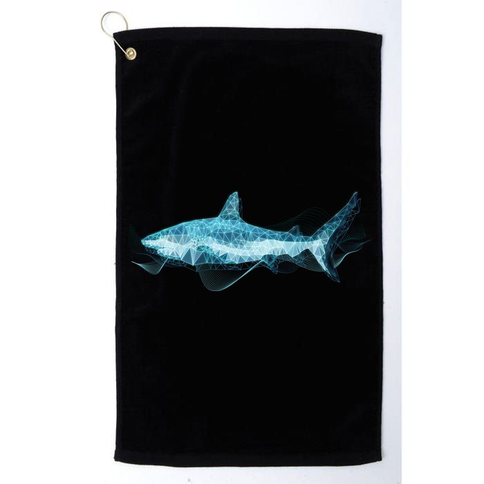 Retro Digital Polygon Shark Golf Towel