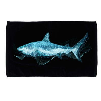 Retro Digital Polygon Shark Microfiber Hand Towel