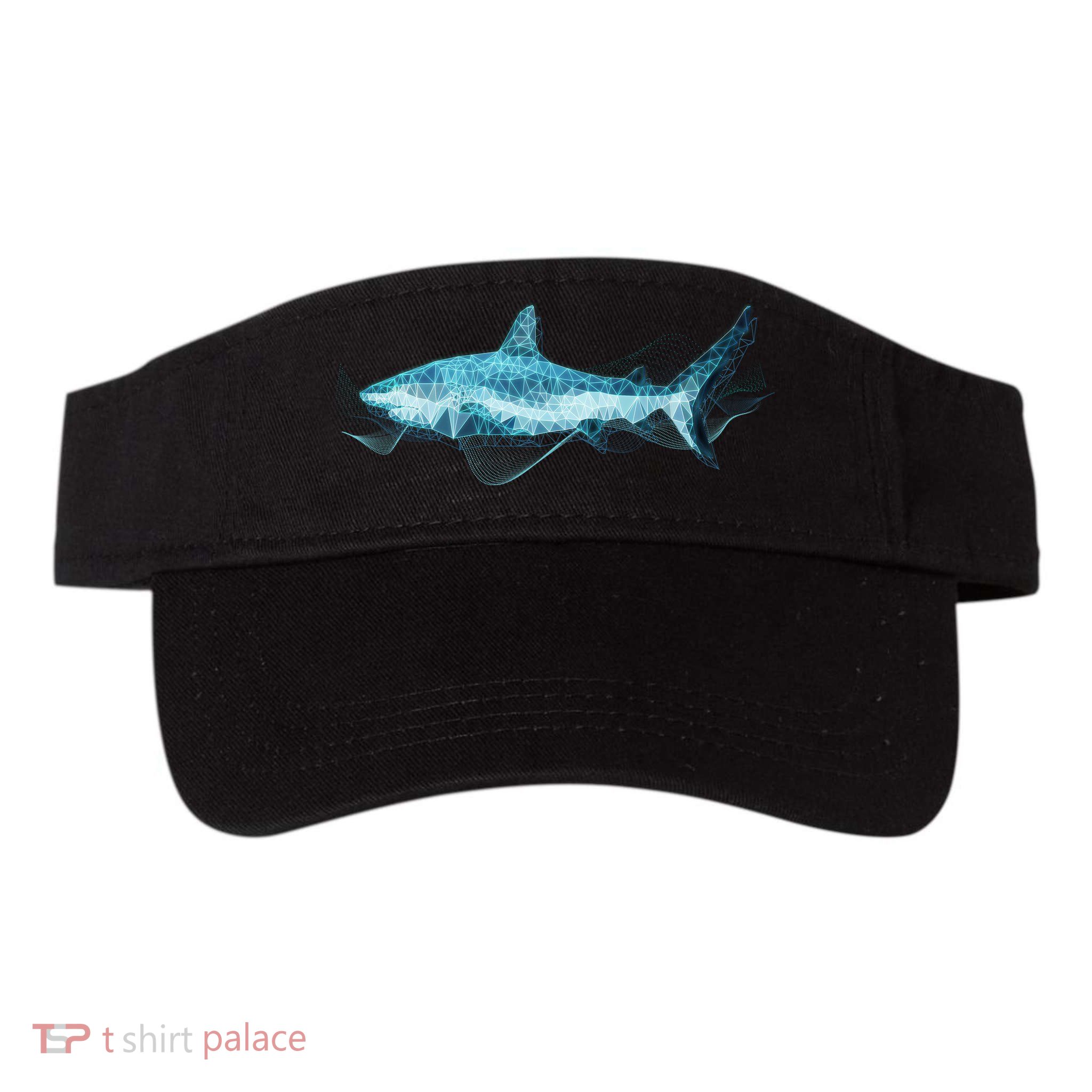Retro Digital Polygon Shark Visor