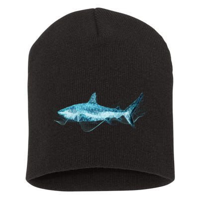 Retro Digital Polygon Shark Short Acrylic Beanie