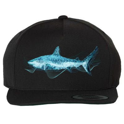 Retro Digital Polygon Shark Wool Snapback Cap