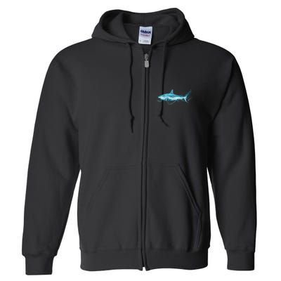 Retro Digital Polygon Shark Full Zip Hoodie
