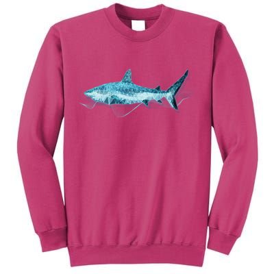 Retro Digital Polygon Shark Sweatshirt