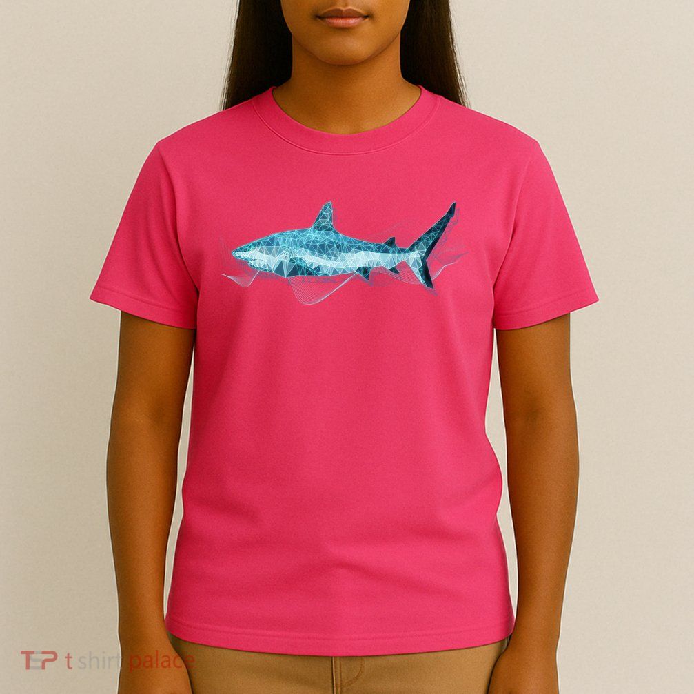 Retro Digital Polygon Shark T-Shirt