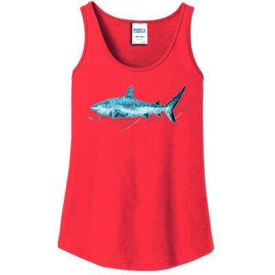 Retro Digital Polygon Shark Ladies Essential Tank