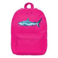 Retro Digital Polygon Shark 16 in Basic Backpack