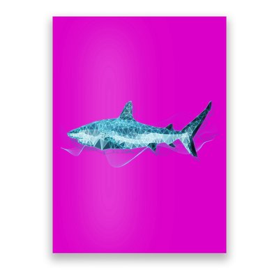 Retro Digital Polygon Shark Poster